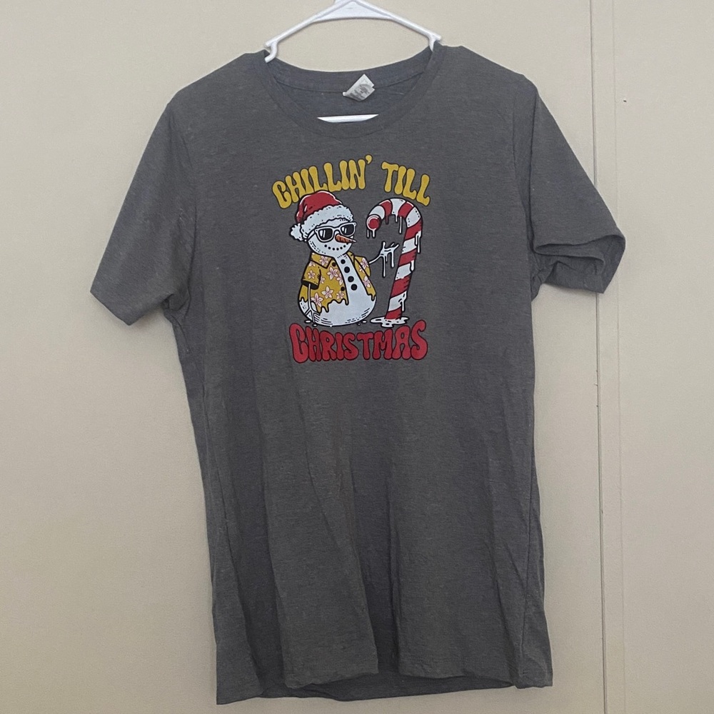 🟤Gray Christmas Graphic T-Shirt